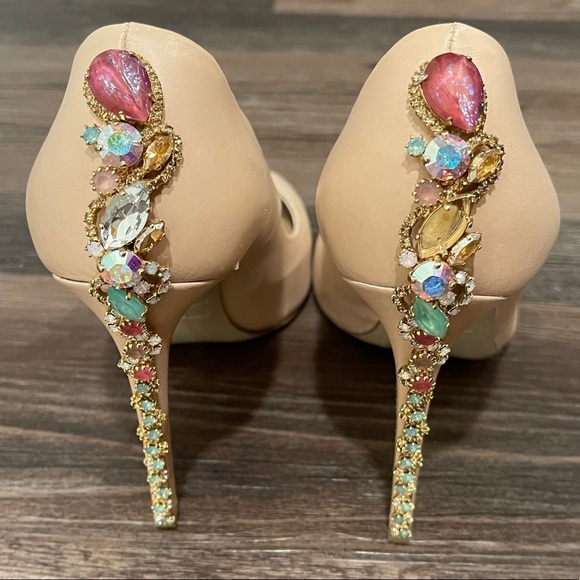 LeSilla SHOES. Décolleté w Jewel on the heel. Leather. MADE IN ITALY. 7 or 37IT - Picture 9 of 16